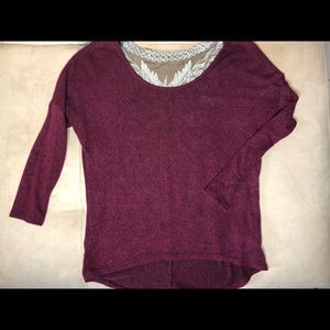 Long sleeve burgundy sweater